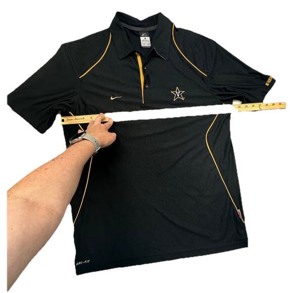 Nike Polo Mens XL DRI-FIT NCAA Vanderbilt Commodores Black - Picture 4 of 7